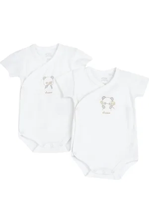 chicco Body in cotone, a manica corta, apertura frontale, Baby - Unisex, Bianco, 1M, Entworfen in Italien