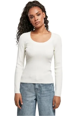 Urban classics Damen TB4548-Ladies Wide Neckline Sweater Sweatshirt, , S
