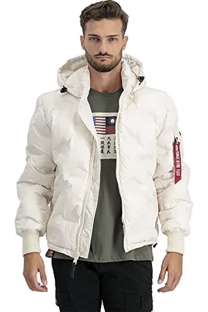 Alpha Industries Hooded Logo Puffer Winterjacke für Herren
