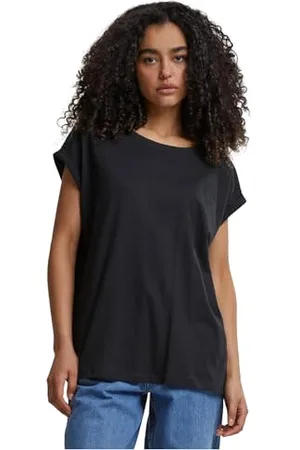 Urban classics Damen Ladies Extended Shoulder Tee T-Shirt, black, XS