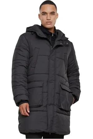 Urban classics Herren TB6384-Long Puffer Jacket Jacke, Black, 5XL