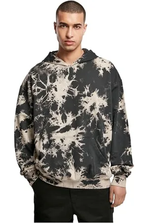 Urban classics Herren TB4413-Bleached Hoody Kapuzenpullover, Black, L