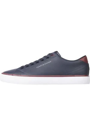 Tommy Hilfiger TH HI VULC CORE LOW LEATHER ESS Vulkanisierte Sneaker Herren, Blau , 40 EU