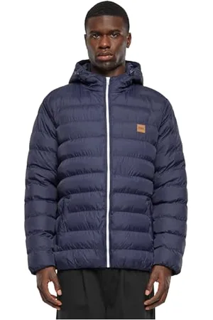 Urban classics Herren Basic Bubble Jacket Jacke mit Kapuze, navy/white, L