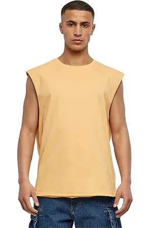 Urban classics Herren T-Shirt Open Edge Sleeveless Tee, ärmelloses T-Shirt für Männer, Rundhals, Baumwolle, , XL