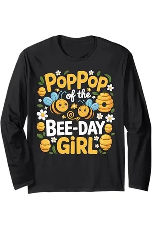 Family 365 PopPop of the BeeDay Cute Bee Apparel zum Geburtstag für Mädchen Langarmshirt