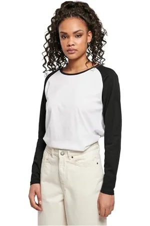 Urban classics Damen TB4539-Ladies Contrast Raglan Longsleeve T-Shirt, , S