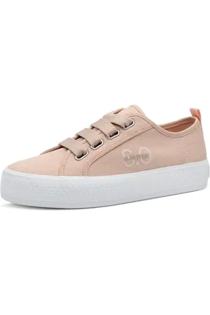 QS by s.Oliver Damen Plateau Sneaker mit Breiten Schnürsenkeln Low Top, Rosa , 40 EU
