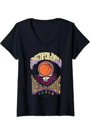 Grateful Dead Damen SYF Roses Basketball T-Shirt mit V-Ausschnitt