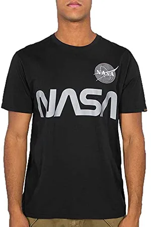 Alpha Industries Herren NASA Reflective T-Shirt, Black, S
