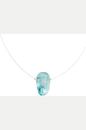 DUR Schmuck Kette GLASSPIEL Crystall blau Kettenreif ca.42cm versilbert (K2911)