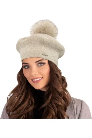 Vivisence Winter Baskenmütze Mit Bommel Für Damen Klassischem Herbst Frauen Mütze Schnitt Warmem Garn Mit Wollezusatz Eleganter Wintermütze Ideal Für Kalte Wintertage Modell 7035, ,Einheitsgröße