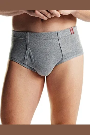 Hanes Herren Unterwäsche Slips Pack, mittelhohe Taille, feuchtigkeitsableitend, 6er Pack, Grau, L(Packung 6)