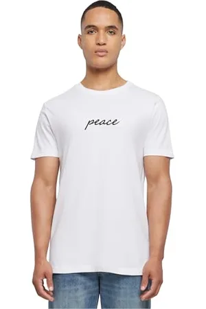 Mister Tee Herren Peace Wording EMB Tee XXL White