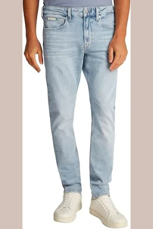 Calvin Klein Herren Jeans Hose Taper Slim Fit, Blau (Denim Light), 30W/34L