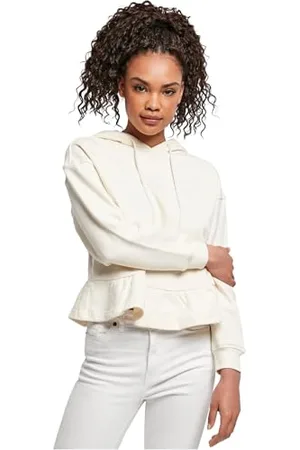 Urban classics Damen Ladies Organic Volants Hoody Kapuzenpullover, , XS
