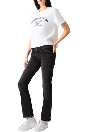 LTB Damen Valerie - Bootcut Fit mit Niedrige Taille und Reißverschluss in Grau aus Baumwollmischung - Größe W32L36