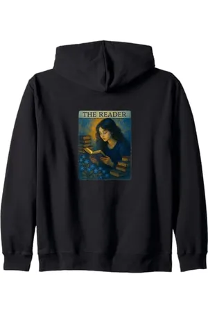 Cat Snugg The Reader Tarotkarte Art Readers Design Reading Girl Kapuzenjacke