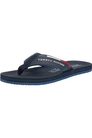 Tommy Hilfiger Herren Flip Flops Beach Sandal mit Logo, Blau (Desert Sky), 40