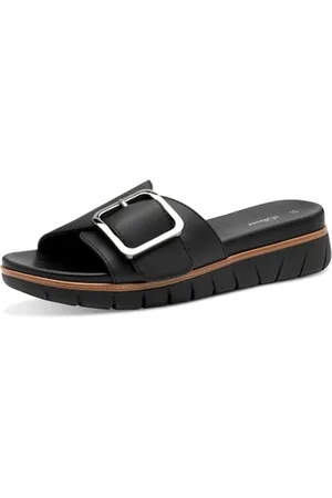 QS by s.Oliver Damen Pantoletten mit Plateau Vegan, (Black), 37 EU