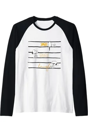 Peanuts Snoopy Woodstock Smile Giggle Laugh Raglan