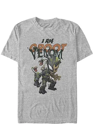 Marvel Unisex I Am Groot Venom Organic Short Sleeve T-shirt, Melange Grau, XL