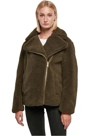 Urban classics Damen TB5433-Ladies Sherpa Biker Jacket Jacke, , XS
