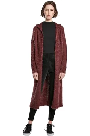 Urban classics Damen Ladies Hooded Feather Cardigan Kapuzenpullover, , M