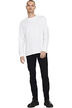 Only & Sons Herren O&S Regular Fit Jeans | Straight Denim Stretch Pants ONSWEFT | Stoned Washed Hose Trousers, Farben:Schwarz-2, Größe Jeans:32W / 32L
