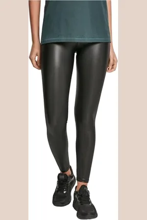 Urban classics Damen TB3001A-Ladies Faux Leather High Waist 2-Pack Leggings, , XXL