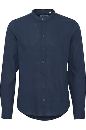 Casual Friday CFAnton Herren Hemd Leinenhemd Freizeithemd Stehkragen Regular Fit 55% Leinen, 45% Baumwolle, Größe:XXL, Farbe:Dark Navy (194013)