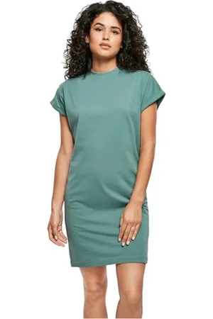Urban classics Damen TB4364-Ladies Organic Cotton Cut On Sleeve Tee Dress Kleid, , XXL