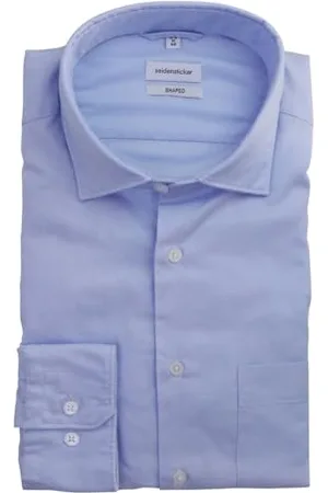 Seidensticker Herren Shaped Langarm Uni Twill Klassisches Hemd, , 44