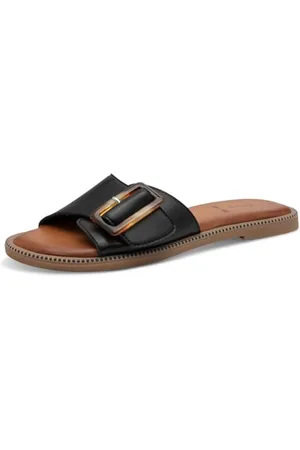 QS by s.Oliver Damen Pantoletten mit Schnalle Vegan, (Black), 37 EU