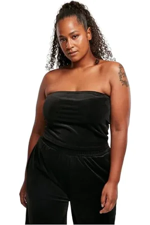 Urban classics Damen Dame kort fløjl tube top T Shirt, , S EU