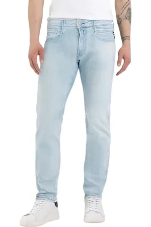 Replay Herren Jeans Anbass Slim-Fit Hyperflex mit Stretch, Blau , 33W / 32L
