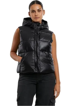 Urban classics Damen Tb7004-ladies Recycled Shiny Puffer Vest With Hood Westen, , 5XL EU