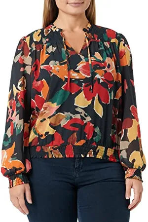 QS by s.Oliver Damen Bluse, Blue AOP, 38 EU