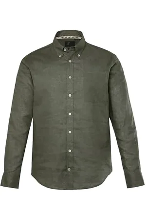 JP 1880 Herren große Größen Übergrößen Menswear L-8XL Hemd, Langarm, Leinenmix, Buttondown-Kragen, Modern Fit 7XL 782629432-7XL