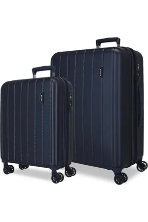 MOVOM Wood Kofferset Blau 55/70 cms Hartschalen ABS TSA-Schloss 119L 4 Doppelräder Handgepäck