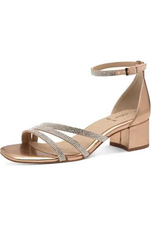QS by s.Oliver Damen Sandalen mit Absatz mit verstellbarem Riemchen Kleiner Absatz, , 38 EU