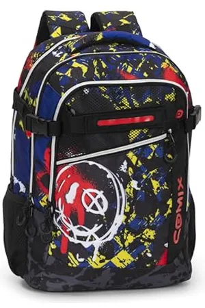 COMIX WBS Rucksack für Mittelschule, Grundschule und Oberschule, 2 Hauptfächer, 2 Fronttaschen, gepolsterter Rücken, gepolsterte und verstellbare Schultergurte, gepolsterter Tragegriff, 32 x 44,5 x 20