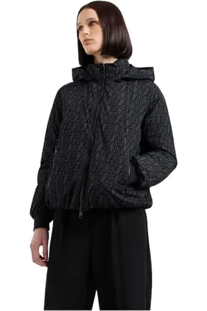Armani Exchange Damen The Notorius Frank, Allover Monogram Pattern Blouson Jacket, , L EU