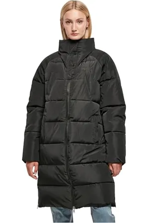 Urban classics Damen TB5435-Ladies High Neck Puffer Coat Jacke, Black, XXL