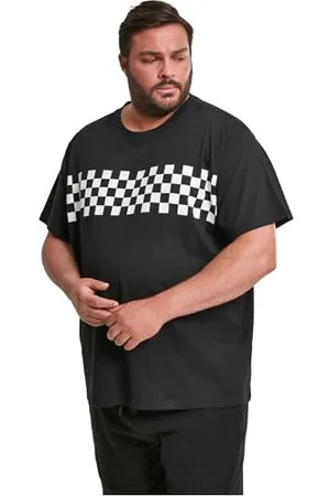 Urban classics Herren Check Panel Tee T-Shirt, Black ( 00826), M