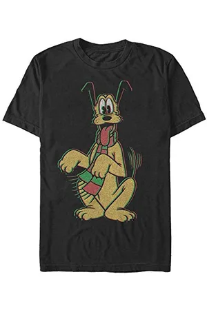 Disney Unisex Mickey Classic Pluto Holiday Colors Organic Short Sleeve T-shirt, , L
