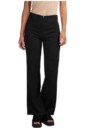 Y.A.S Y.A.S Damen VICTORIA Wide Pant S. NOOS Stoffhose, Black, XXL