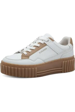 QS by s.Oliver Damen Plateau Sneaker mit Schnürsenkeln Bequem, Weiß ( .), 37 EU