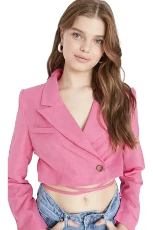 Trendyol Frau Figurbetont Wickelschnitt Reverskragen Webstoff Blazer