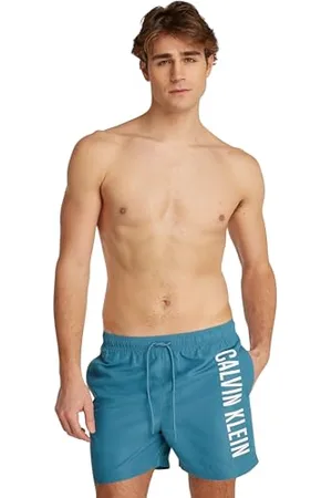 Calvin Klein Herren Badehose Medium Drawstring mit Tunnelzug, Blau (Storm Blue), 4XL